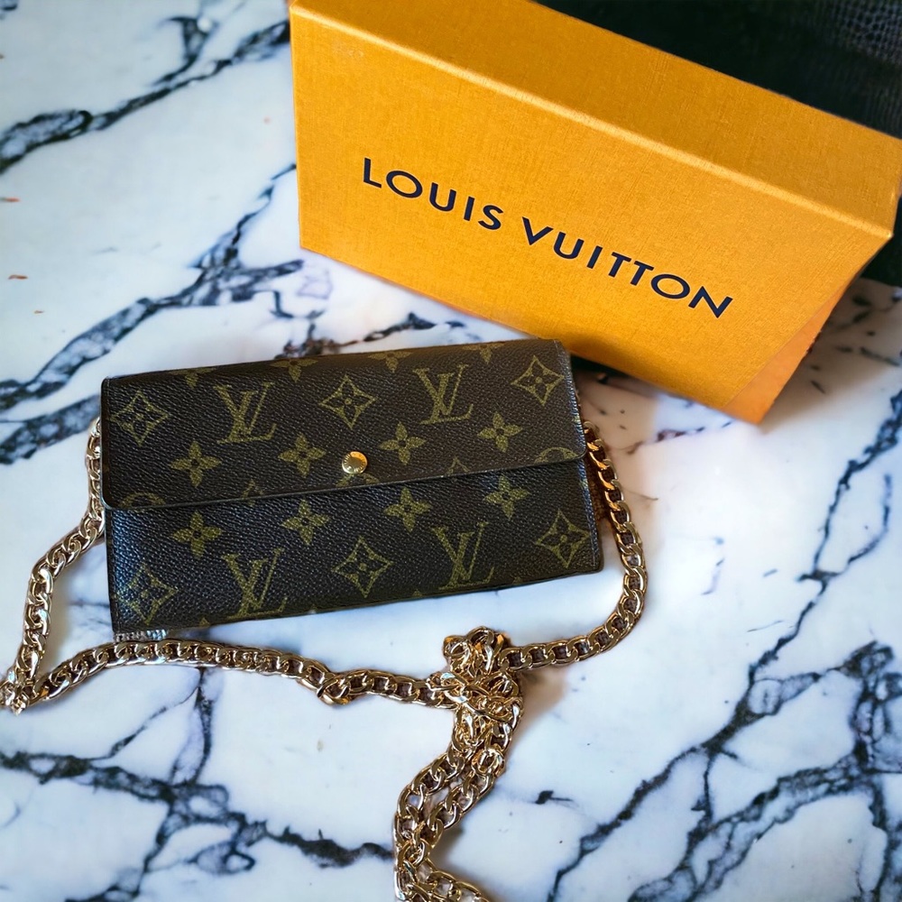 Authentic Louis Vuitton Sarah classic monogram canvas mini crossbody floral